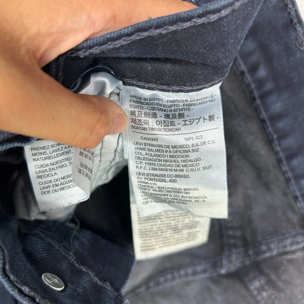 Levi's 514 Straight Fit Jeans Men Dark Blue Wash Denim Pockets Stretch - 37X31.5